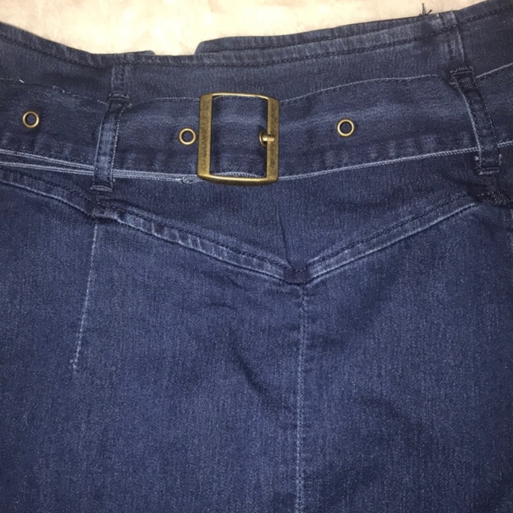 NWT Free People Skirt Faded Indigo Belted Denim size 2 - Picture 5 of 11